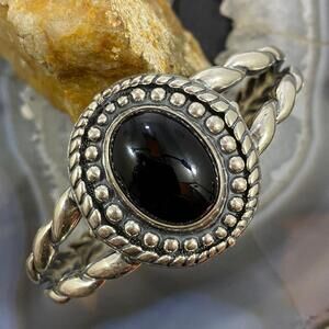 Carolyn Pollack Sterling Silver Large Oval Onyx Decorated Bracelet For Women